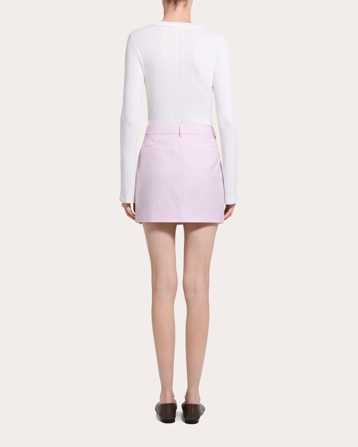 Sleek Flannel Knife Pleat Mini Skirt