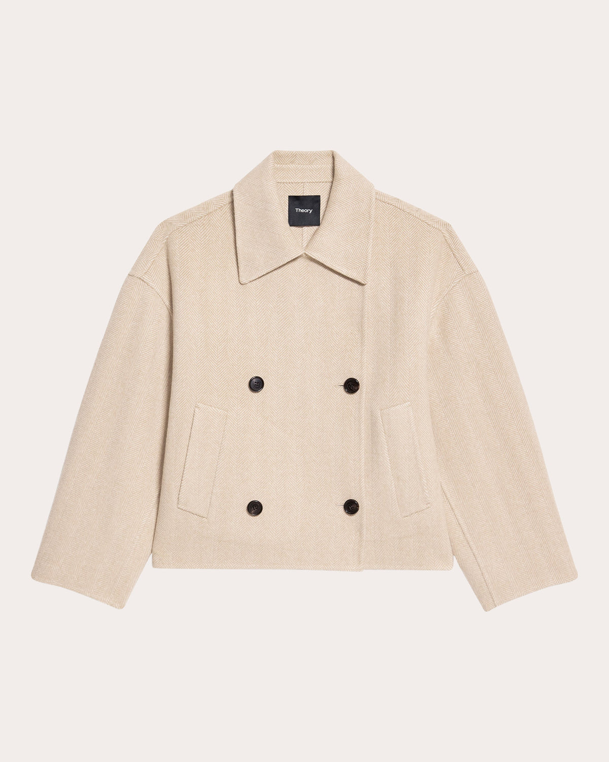 Herringbone Wool Cashmere Peacoat