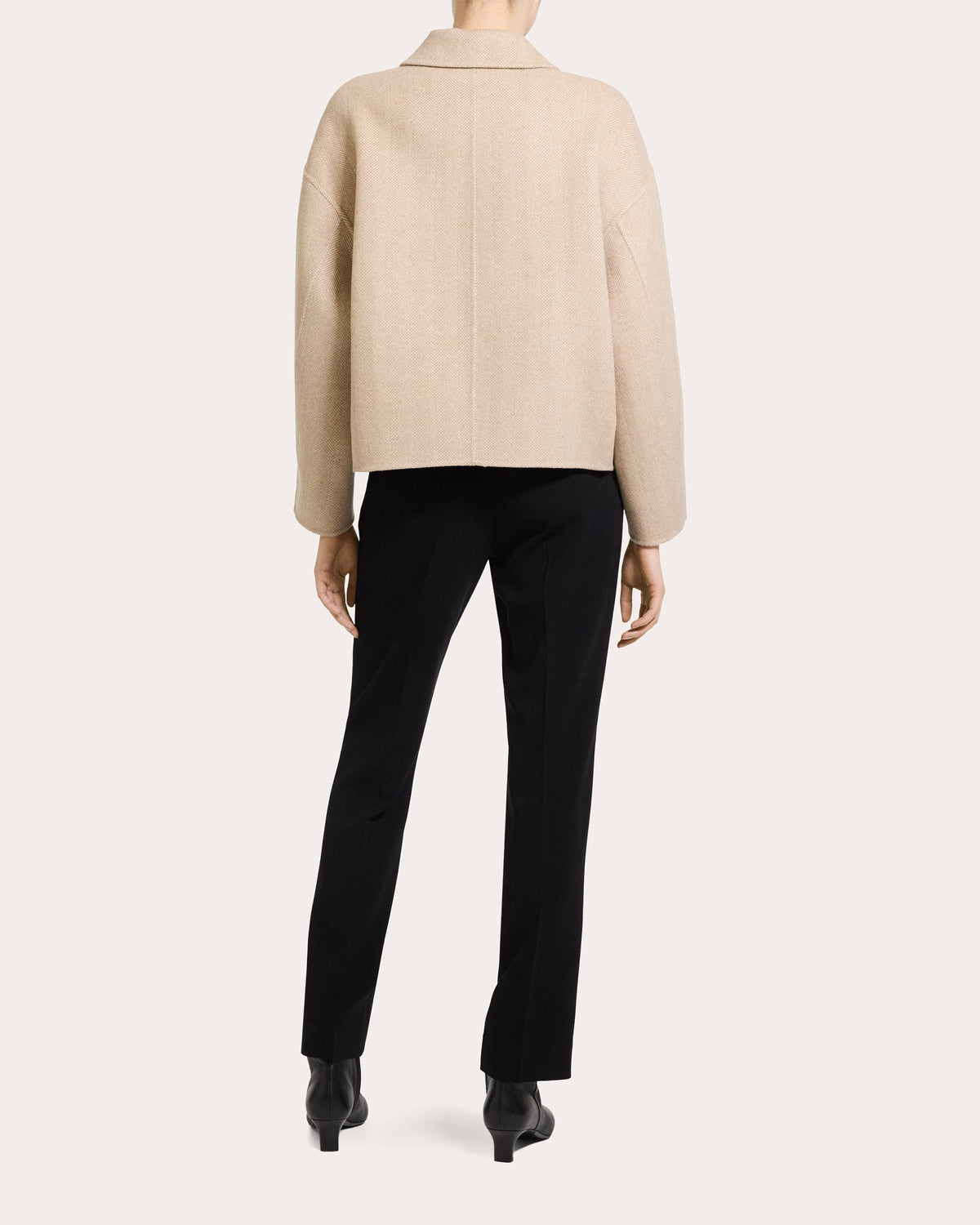 Herringbone Wool Cashmere Peacoat