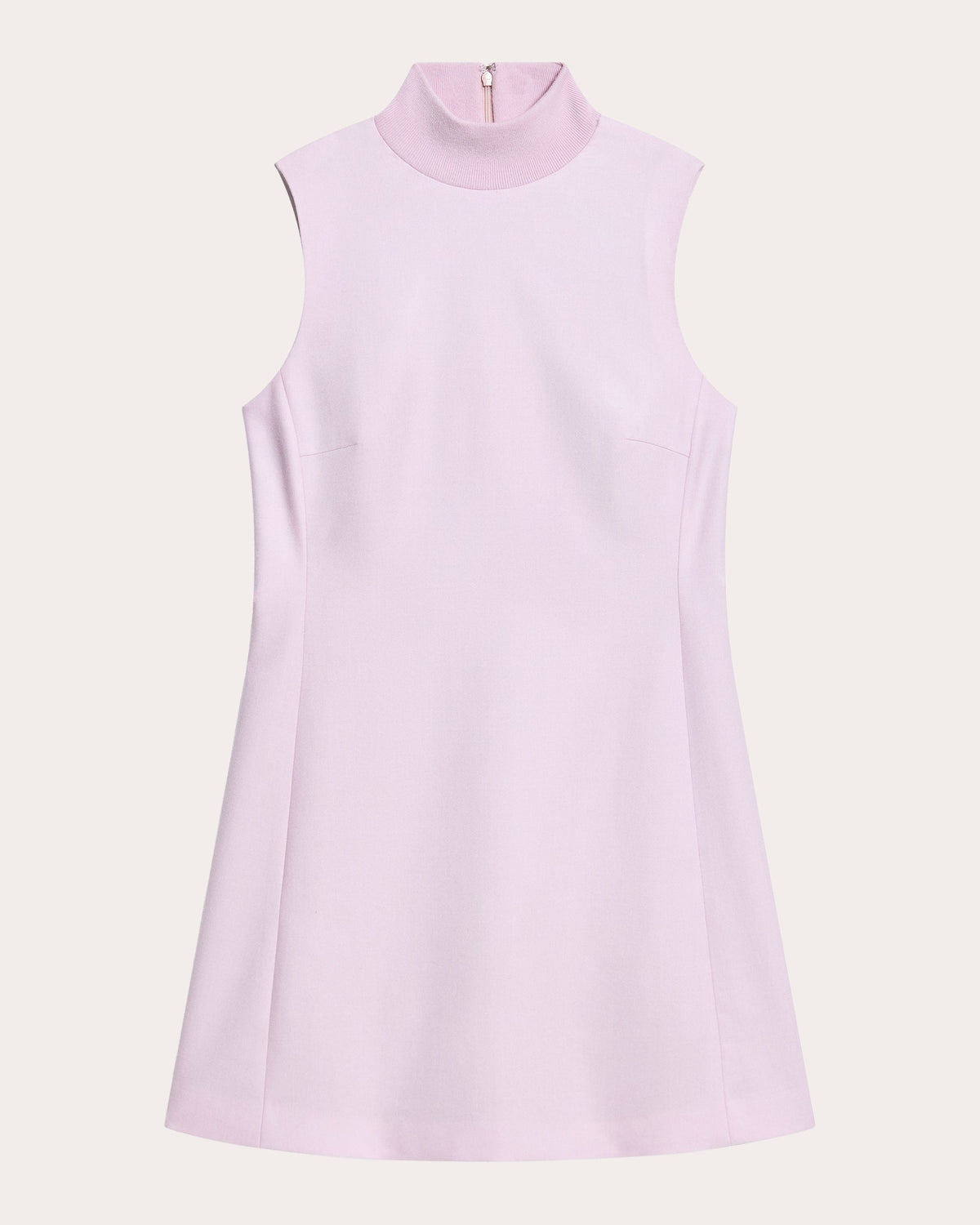 Sleek Flannel Sleeveless Mock Neck Dress