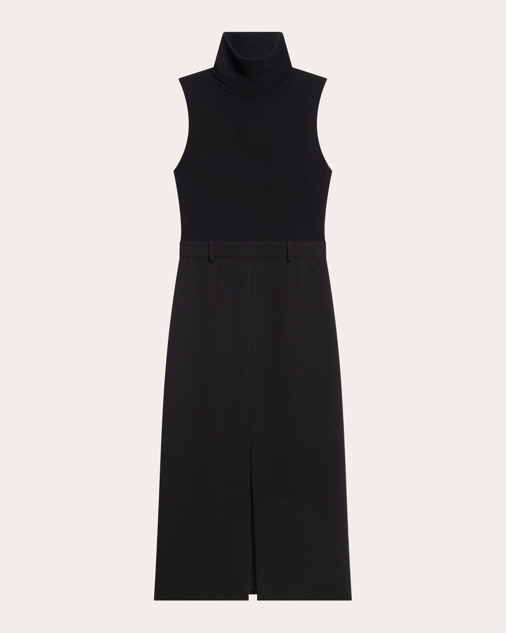 Knit Flannel Sleeveless Turtleneck Dress