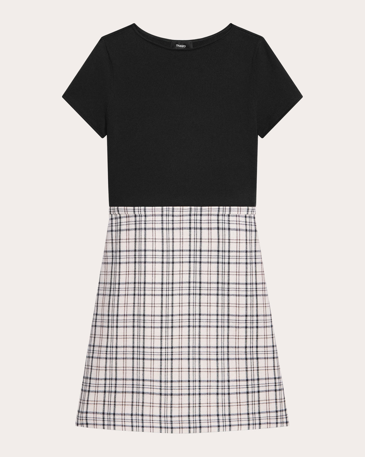 Plaid Flannel Knit Combo Mini Dress