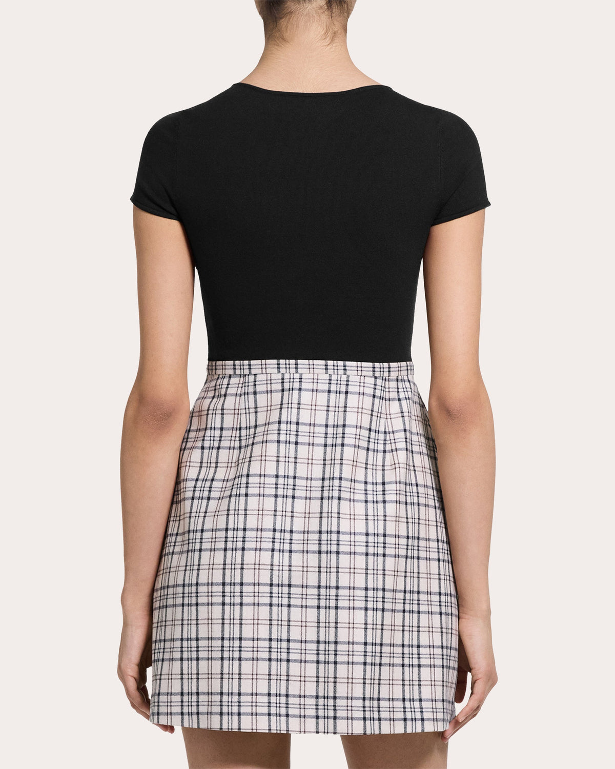 Plaid Flannel Knit Combo Mini Dress