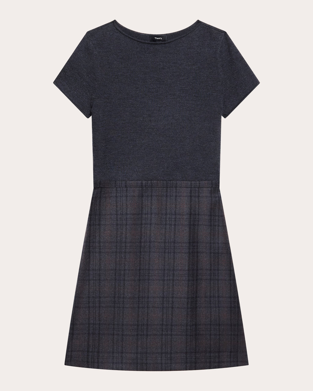 Plaid Flannel Knit Combo Mini Dress