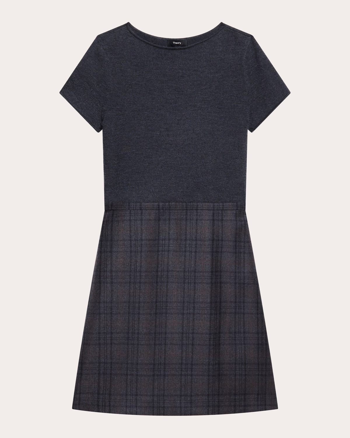 Plaid Flannel Knit Combo Mini Dress