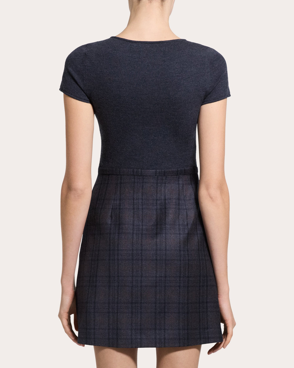 Plaid Flannel Knit Combo Mini Dress