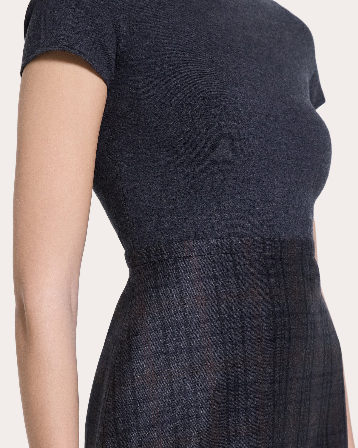 Plaid Flannel Knit Combo Mini Dress