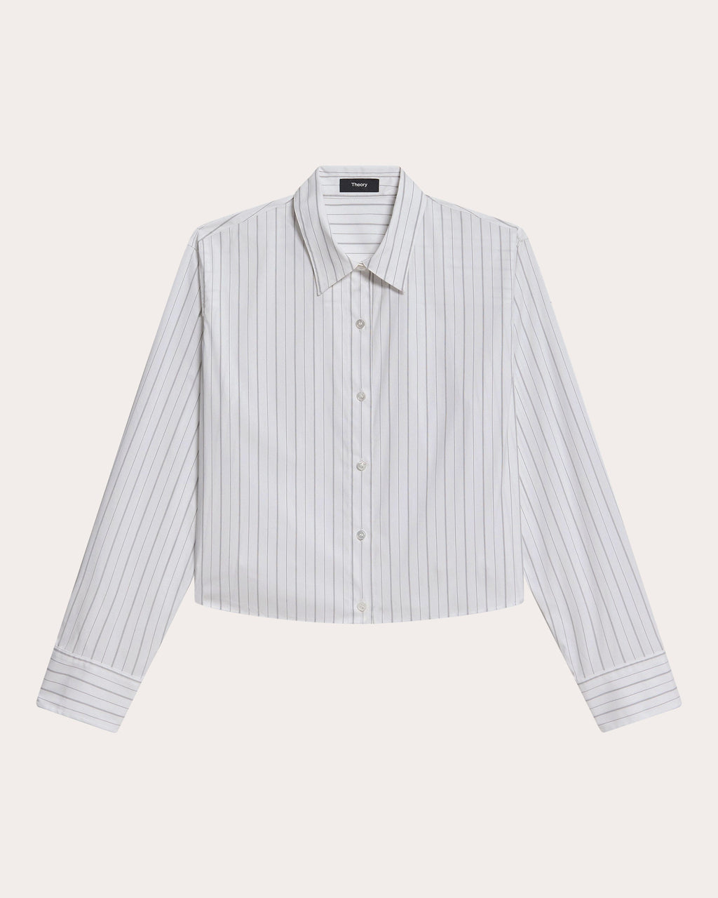Stripe Poplin Cropped Tab Shirt
