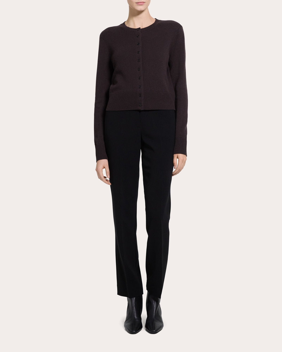 Cashmere Knit Slim Button Cardigan
