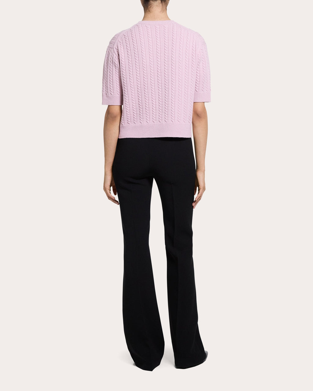Cashmere Cable Knit Crewneck T-Shirt