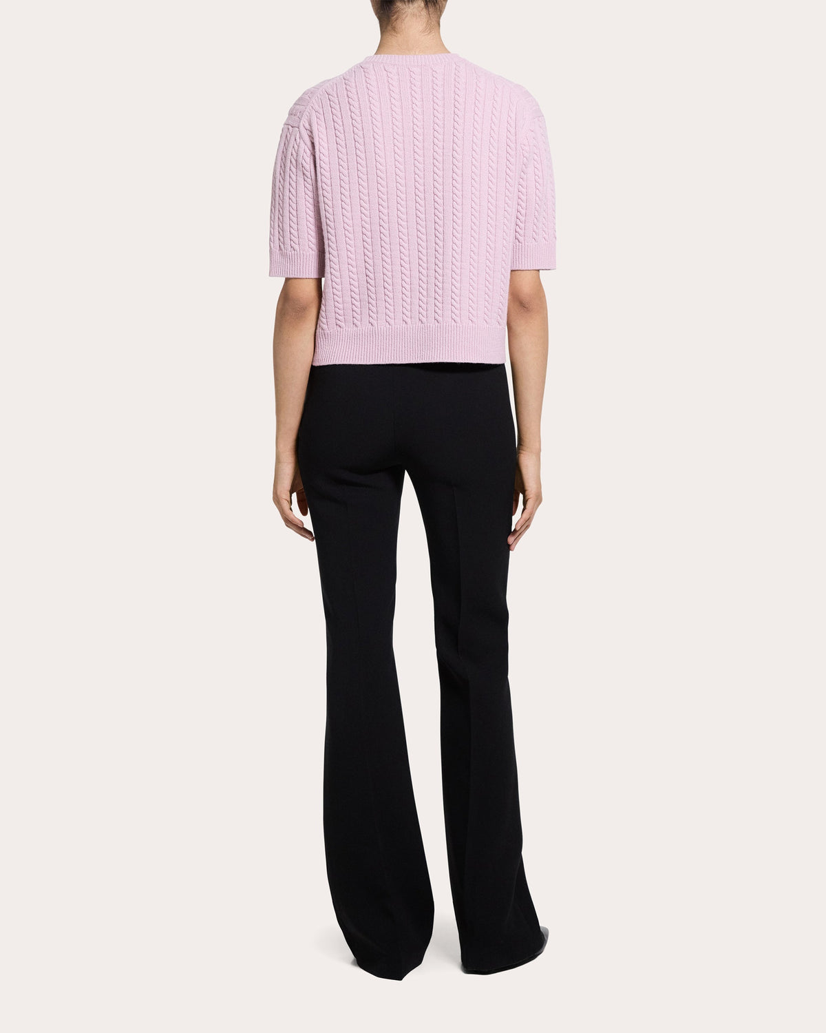 Cashmere Cable Knit Crewneck T-Shirt