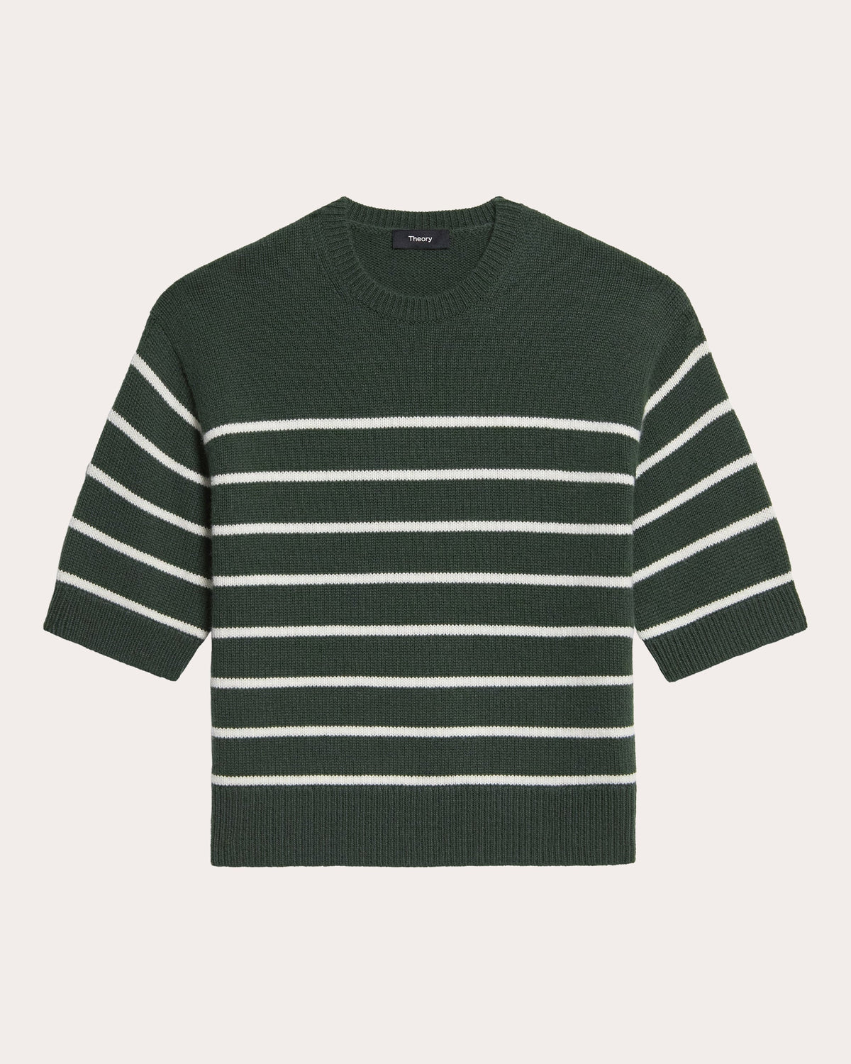 Stripe Cashmere Knit Crewneck T-Shirt