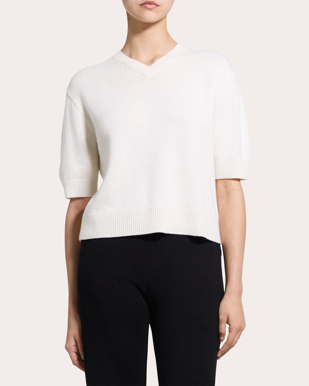 Cashmere Knit V-Neck T-Shirt