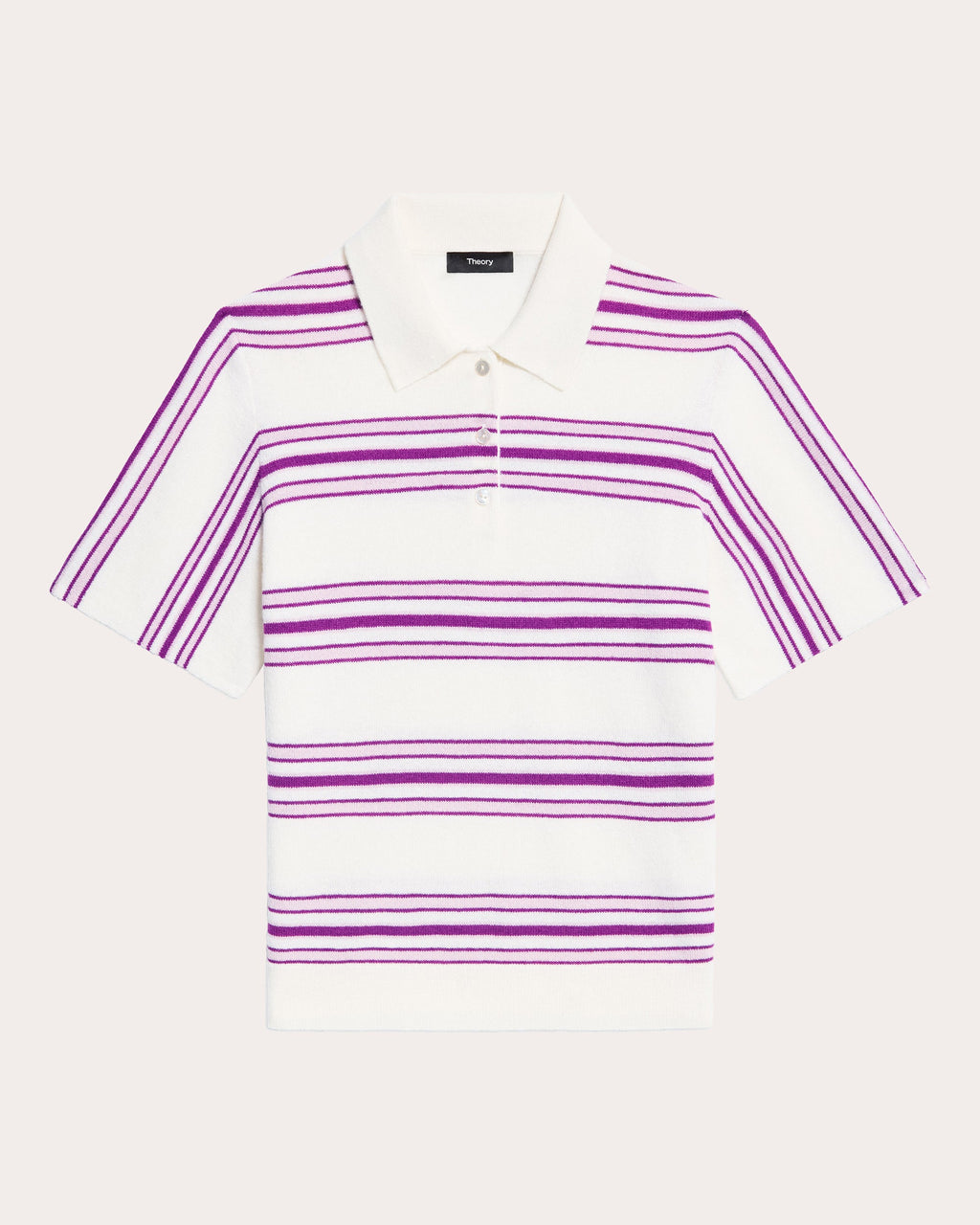 Stripe Cashmere Knit Polo