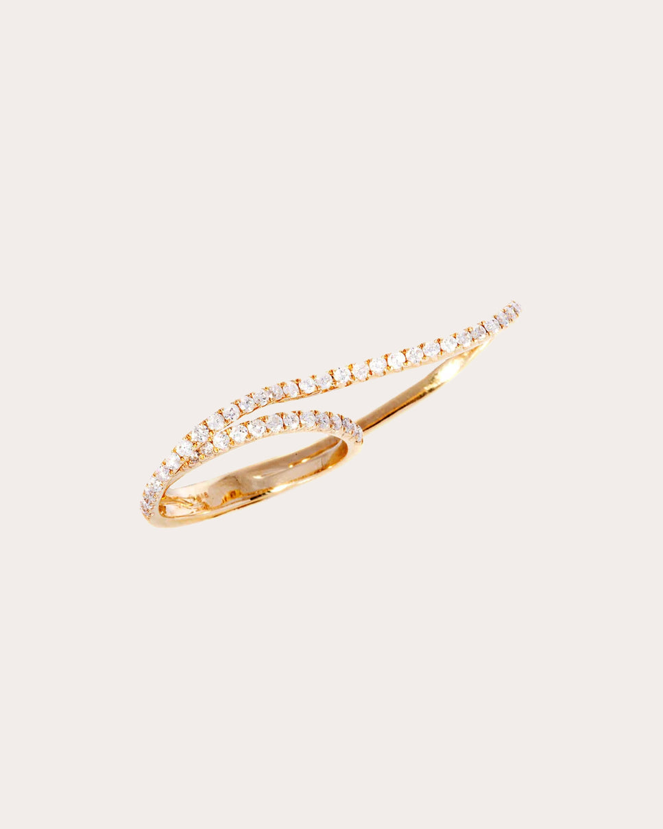 Diamond & 18k Gold Mega Swirl Double Dynamite Ring