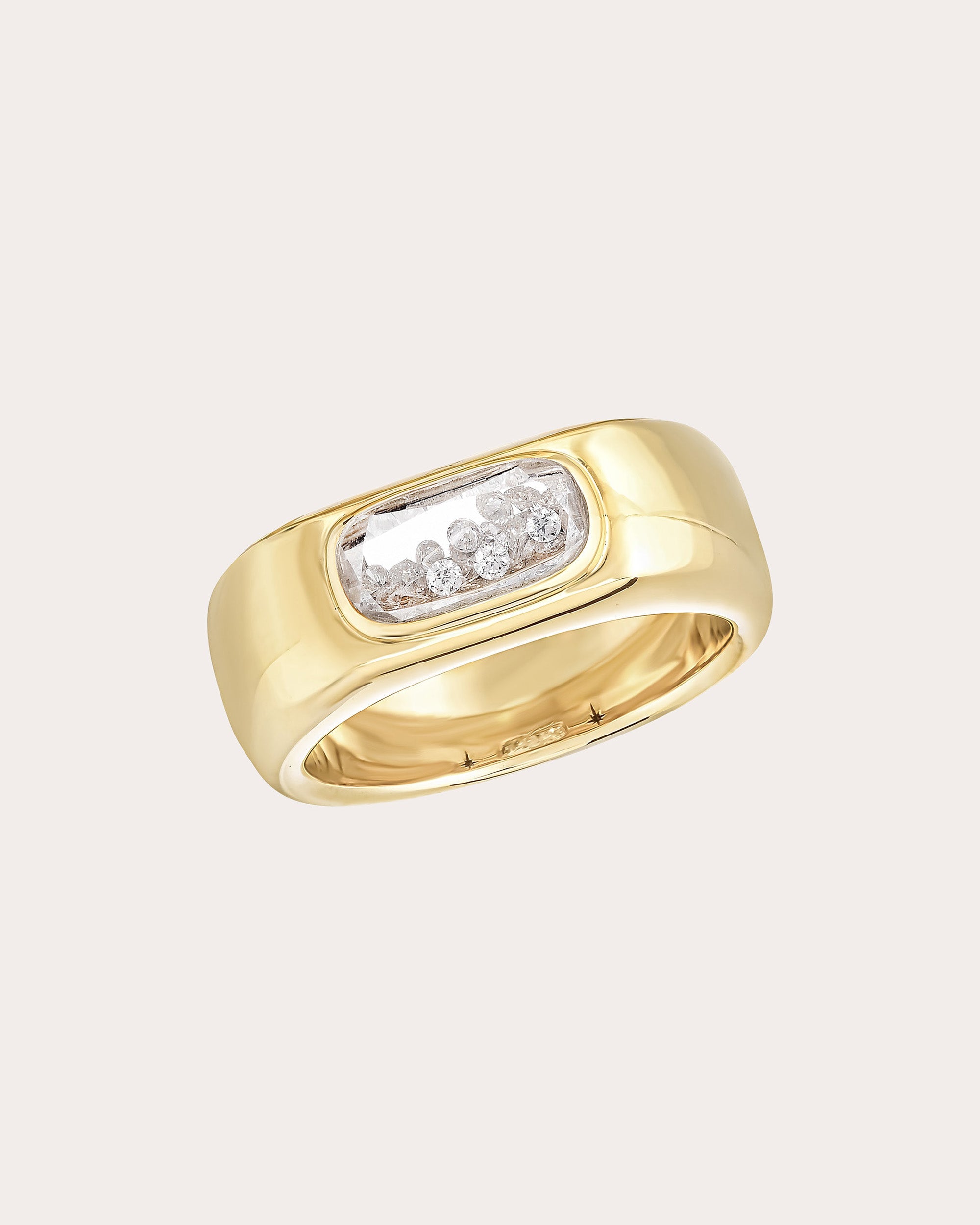 Diamond & 18k Gold Dalila Shaker Cigar Band Ring