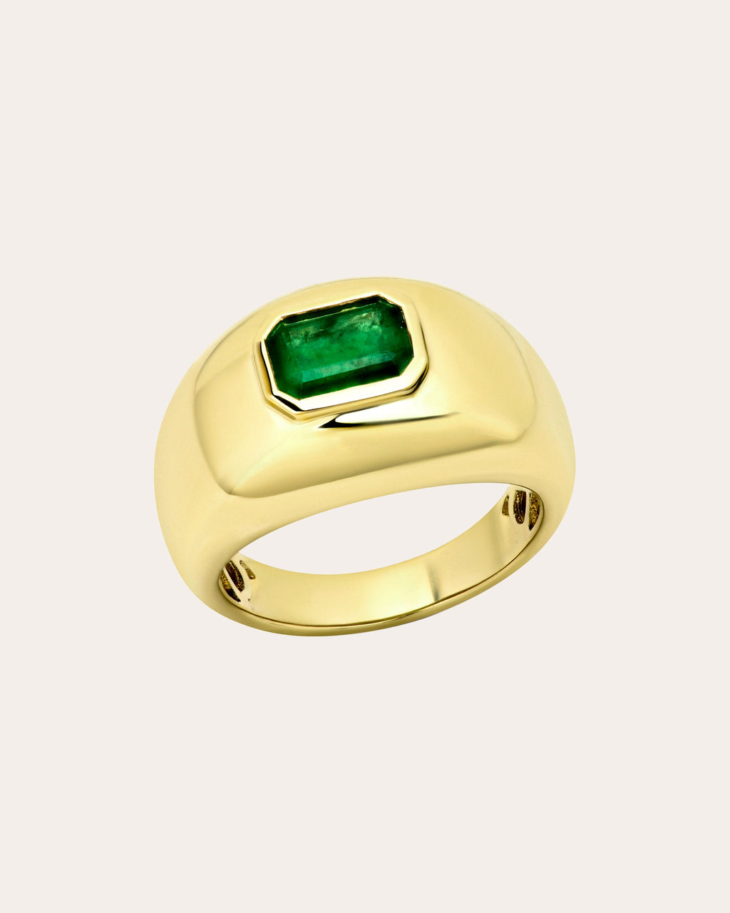 Emerald & 14k Gold Medium Balloon Ring
