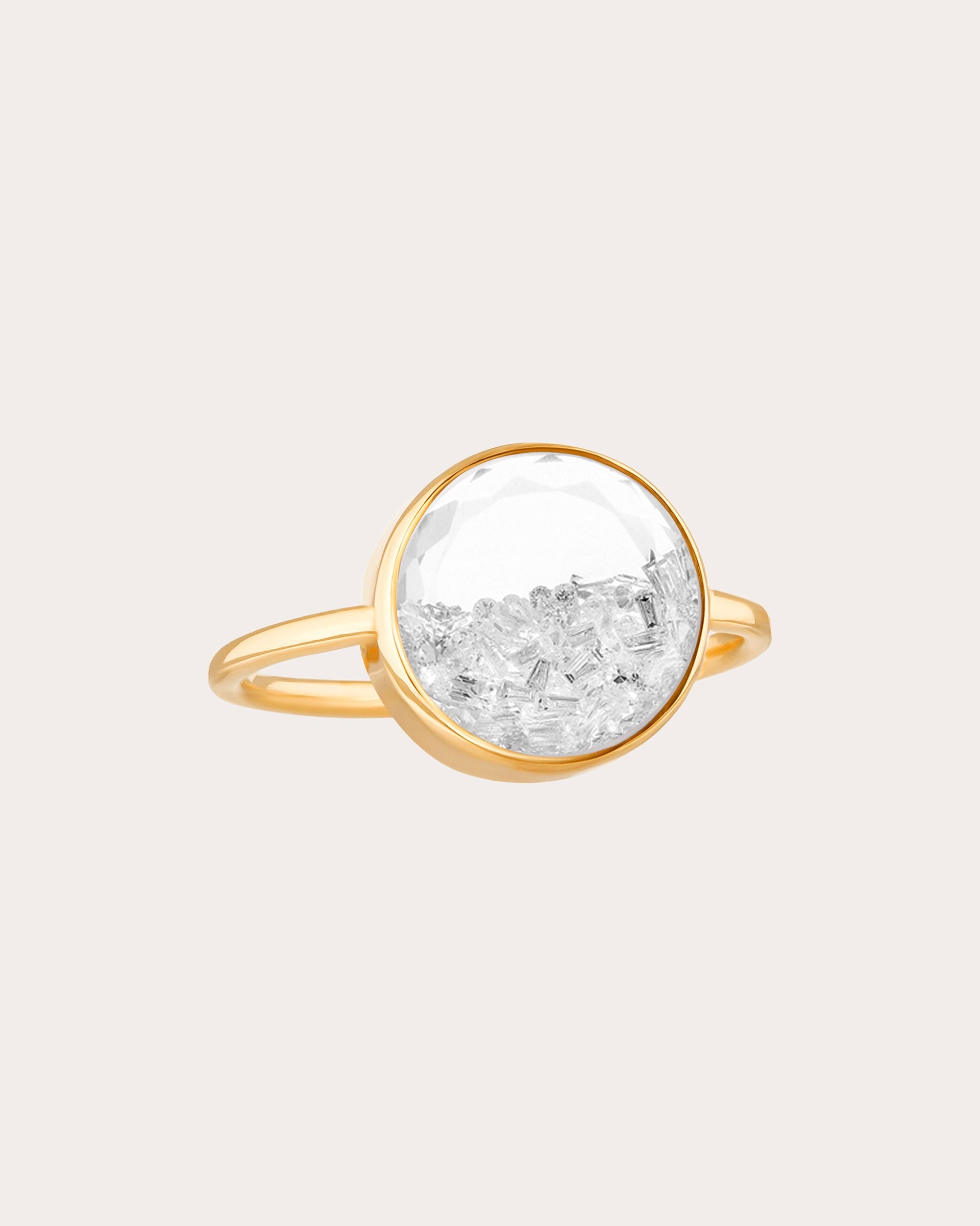 Diamond & 18k Gold Core 12 Shaker Ring