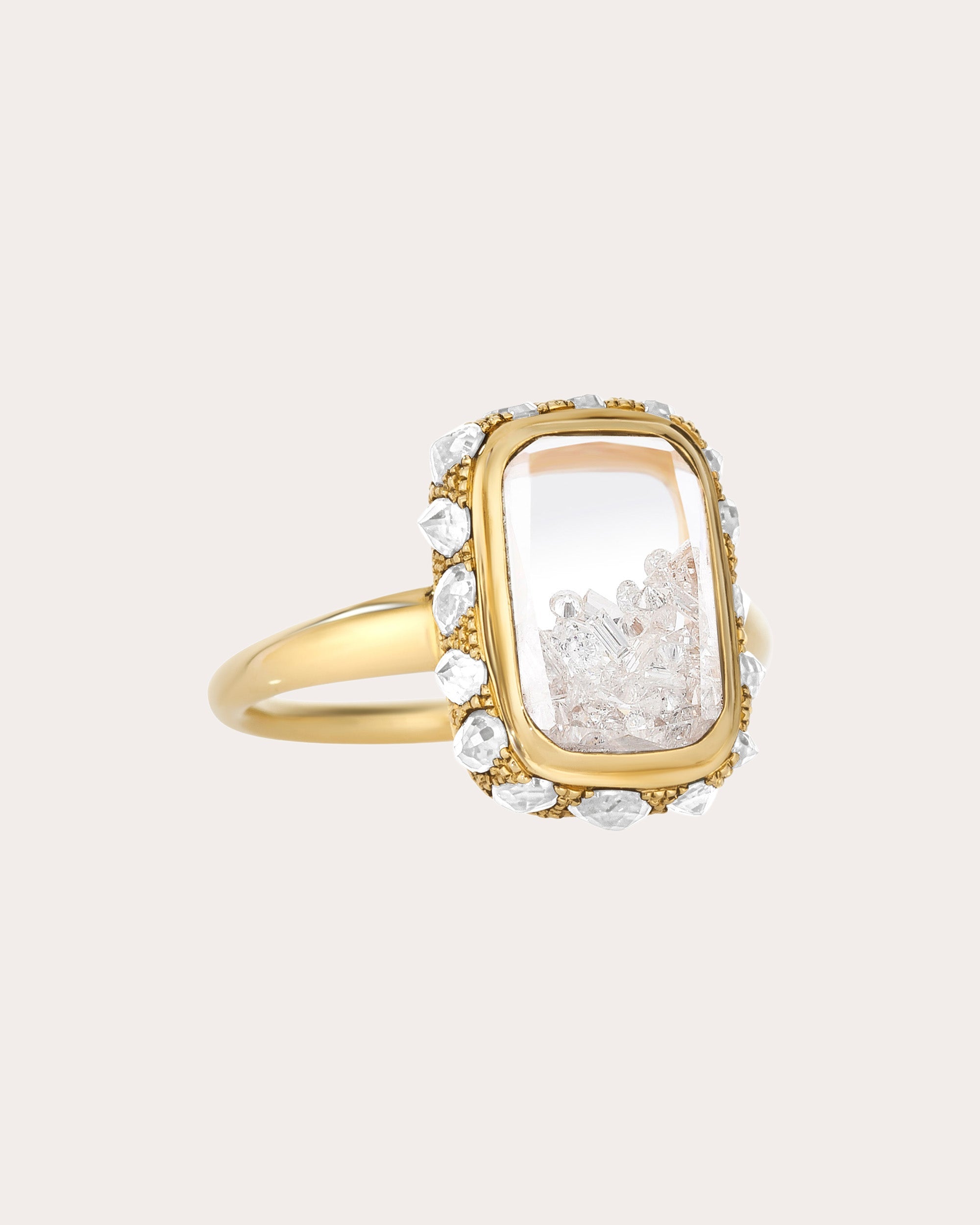 Diamond & 18k Gold Petite Antique Shaker Ring