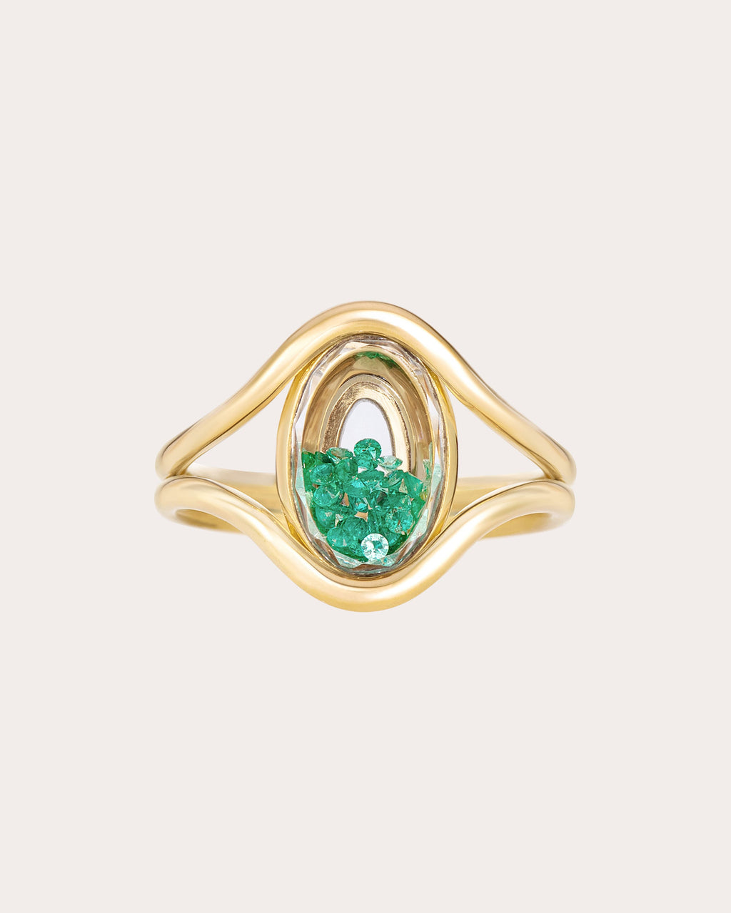 Emerald Cascavel Petite Oval Ring