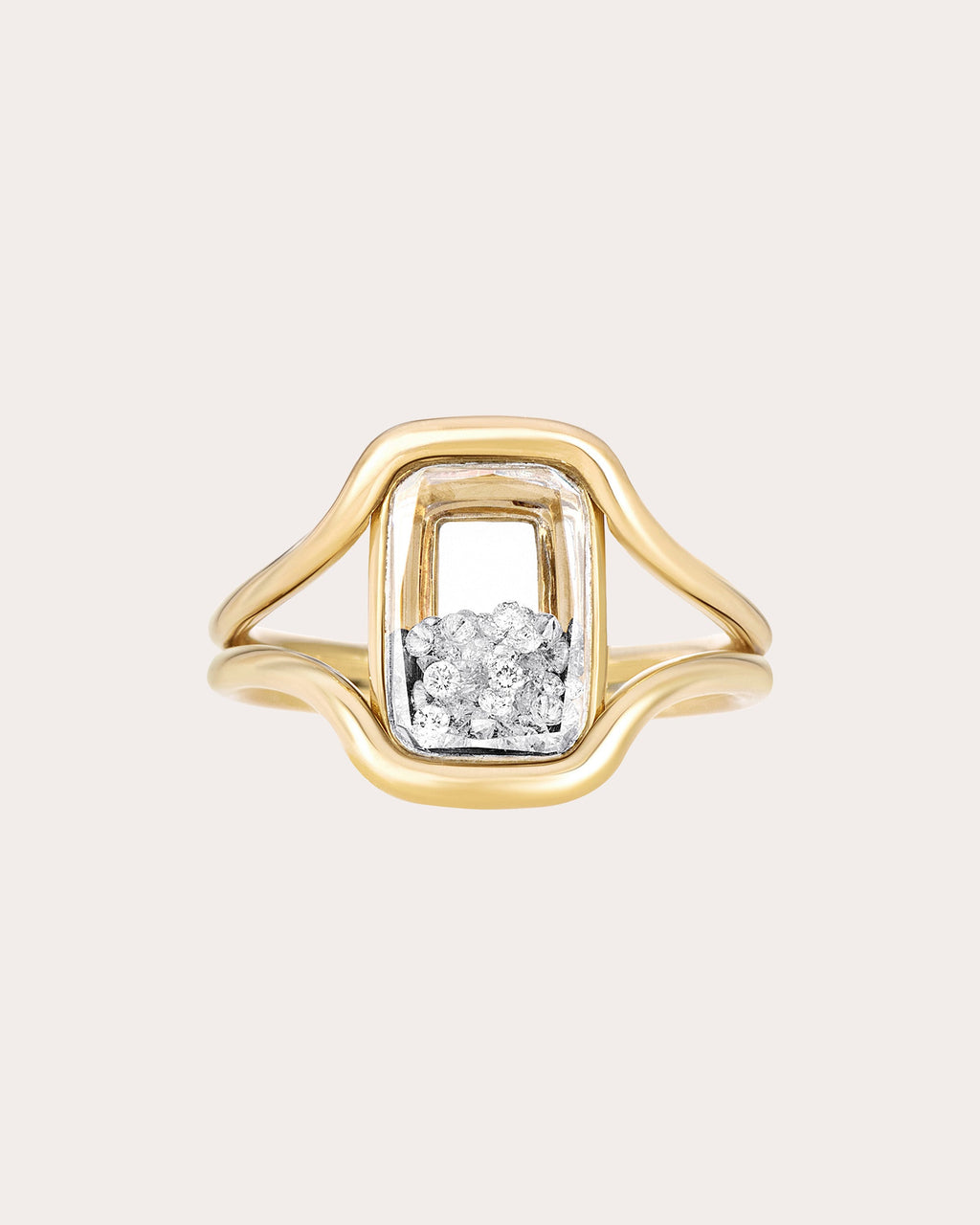 Diamond Cascavel Petite Cushion Ring