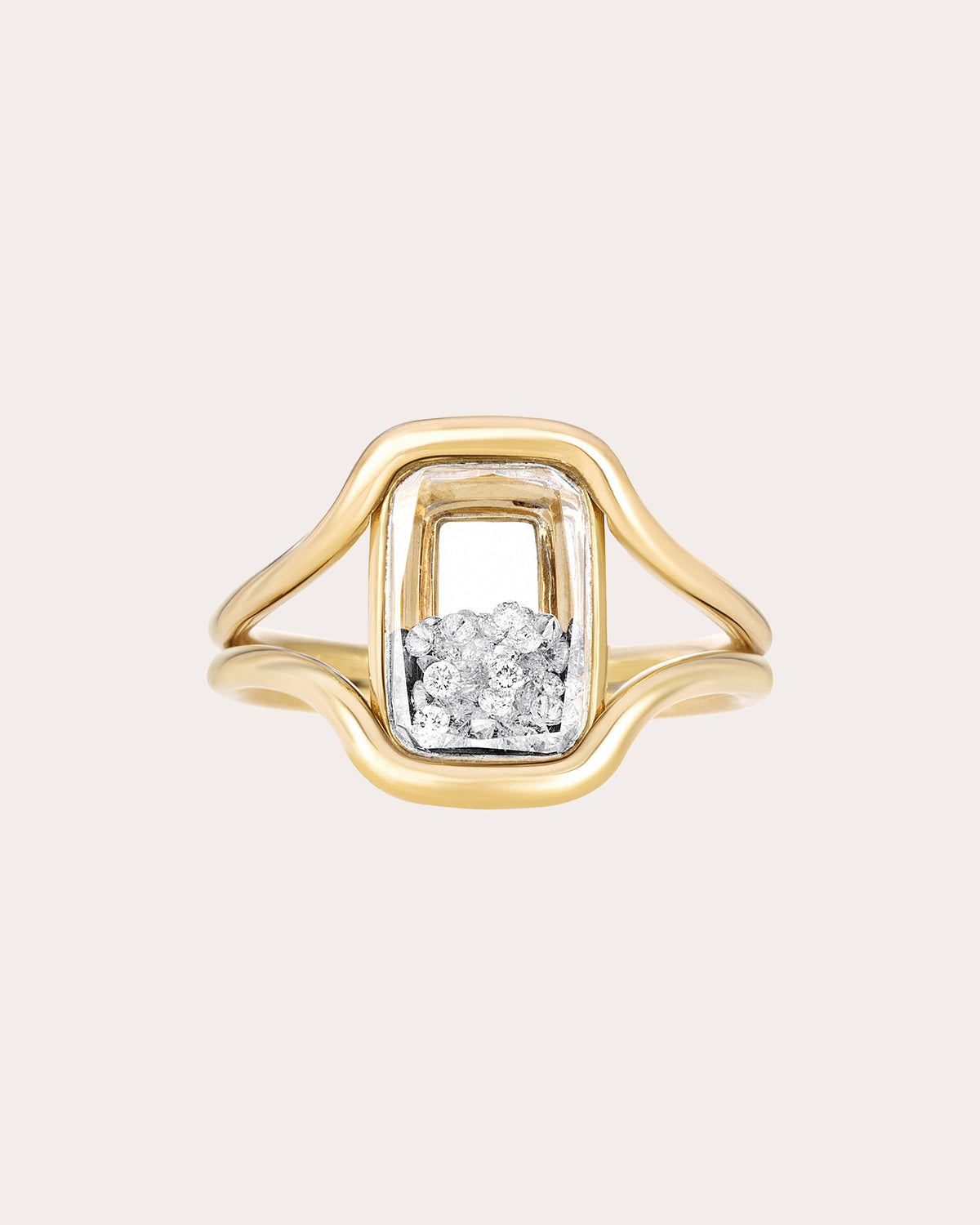 Diamond Cascavel Petite Cushion Ring