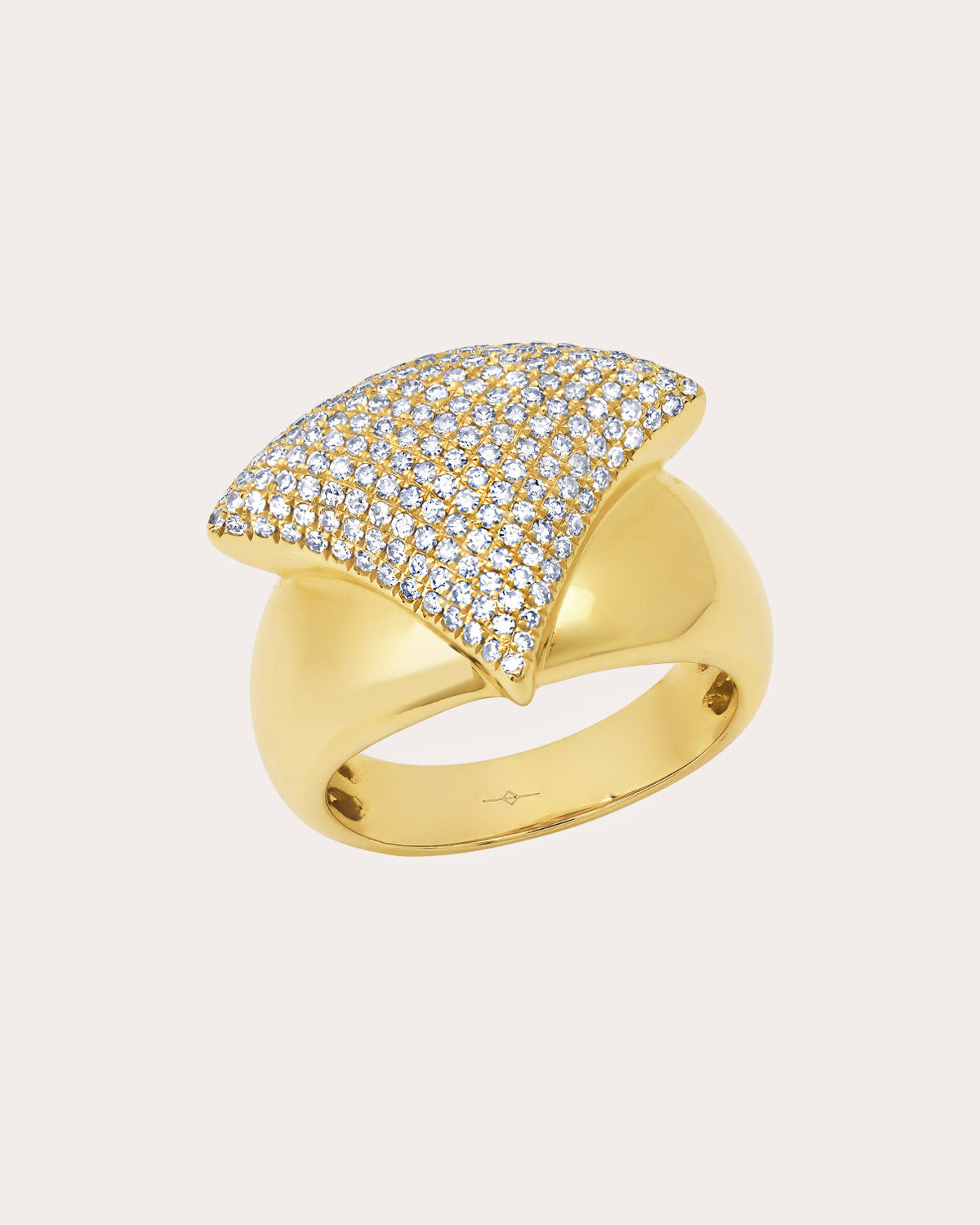 Diamond & 14k Gold Pavé Apse Crown Ring