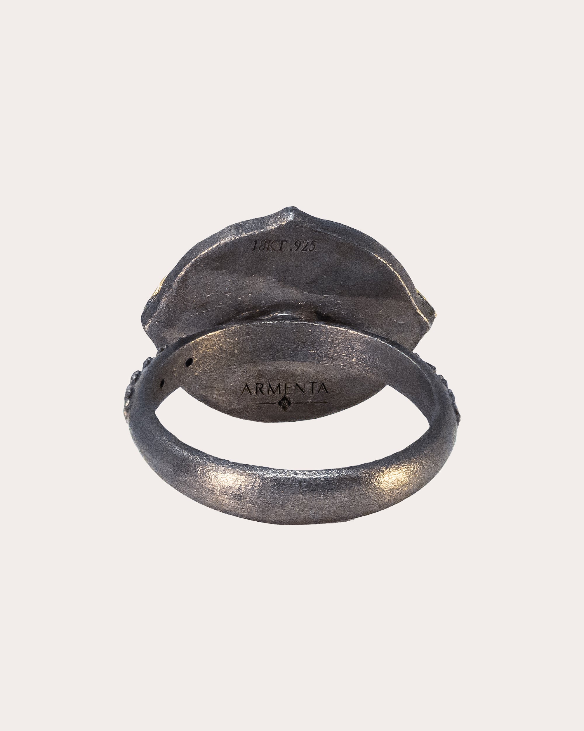 18K Gold Blackened Sterling Silver Topaz and Diamond Ring