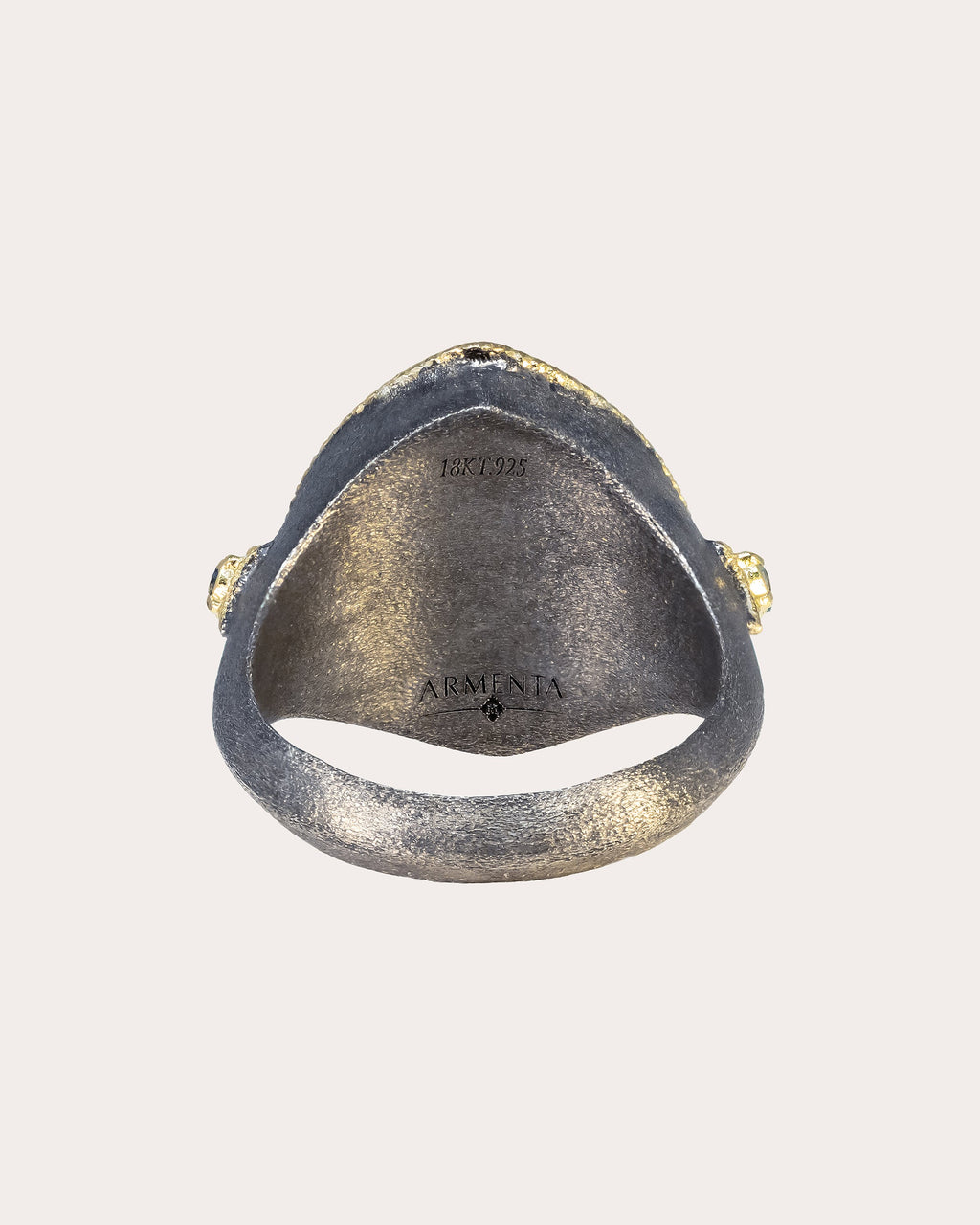 Topaz & Diamond Blackened Two-Tone Signet Ring
