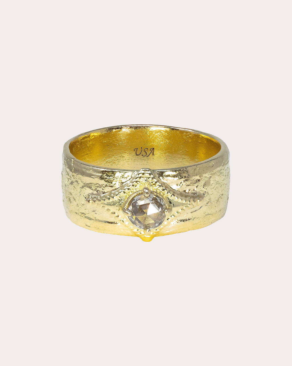 Gray Diamond & 18k Gold Artifact Ring