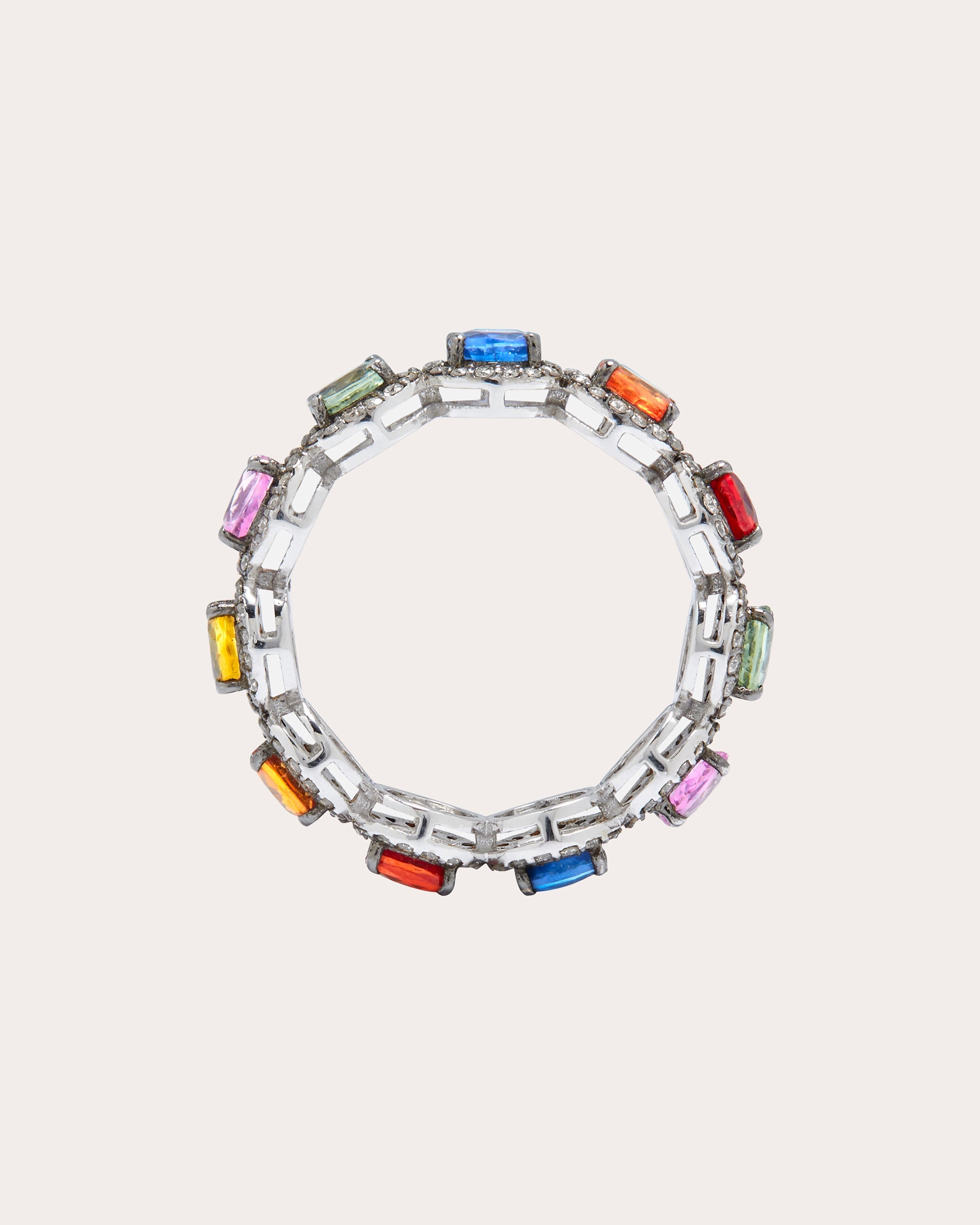Mini Rajasthan 18K Gold Multi-Sapphire and Diamond Ring