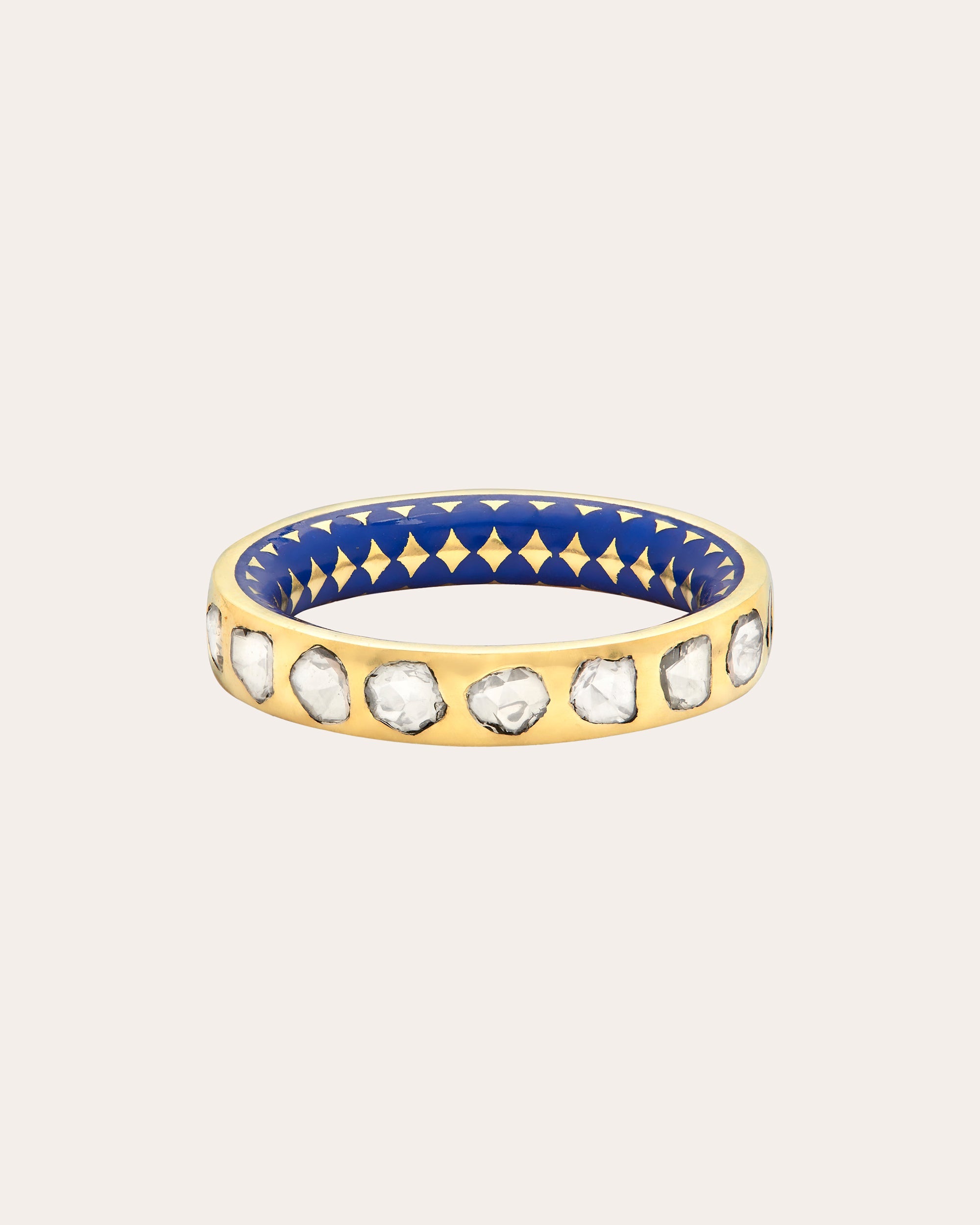 Kundan Diamond & 18k Gold Enamel Ring