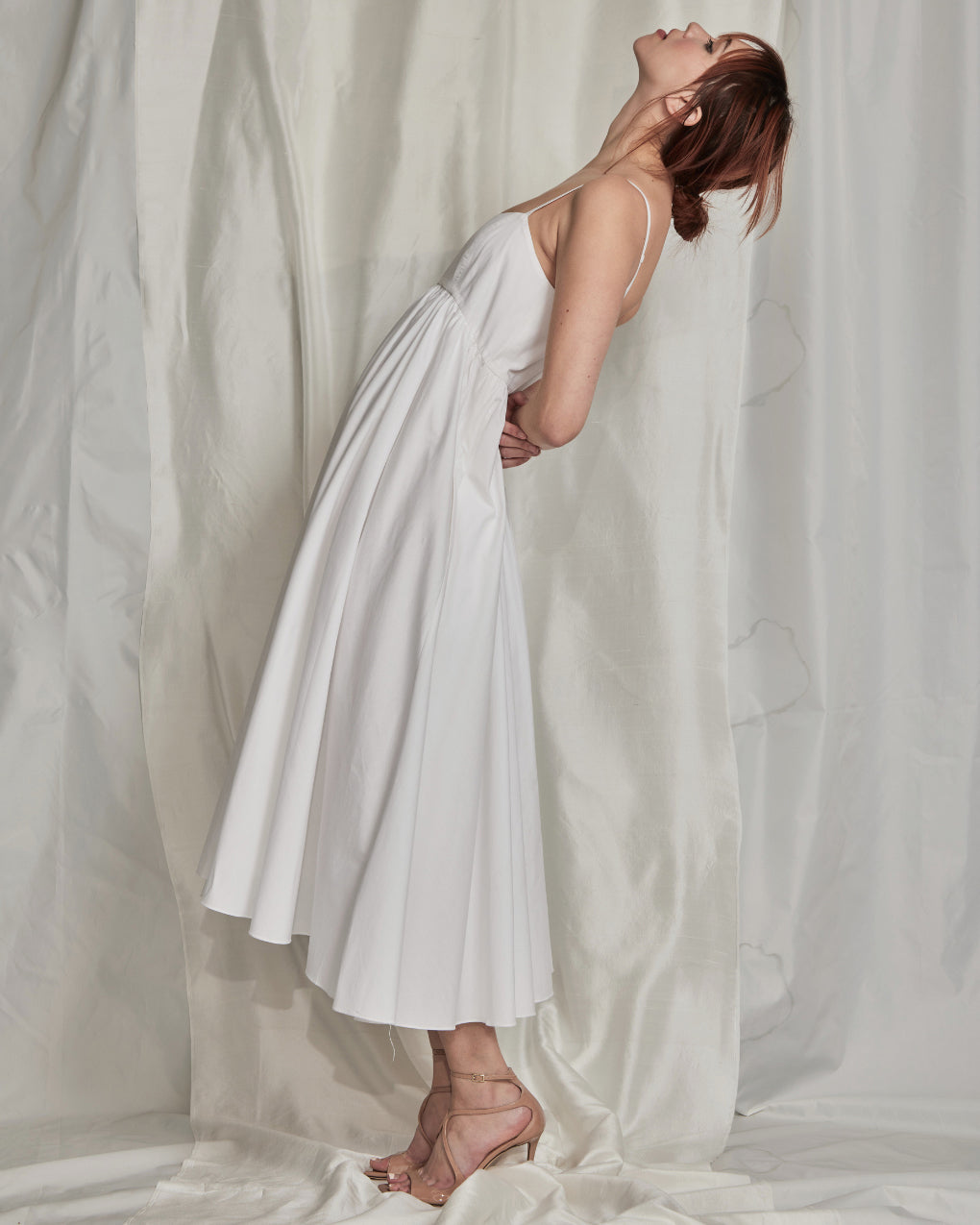 Rachel Poplin Empire Midi Dress