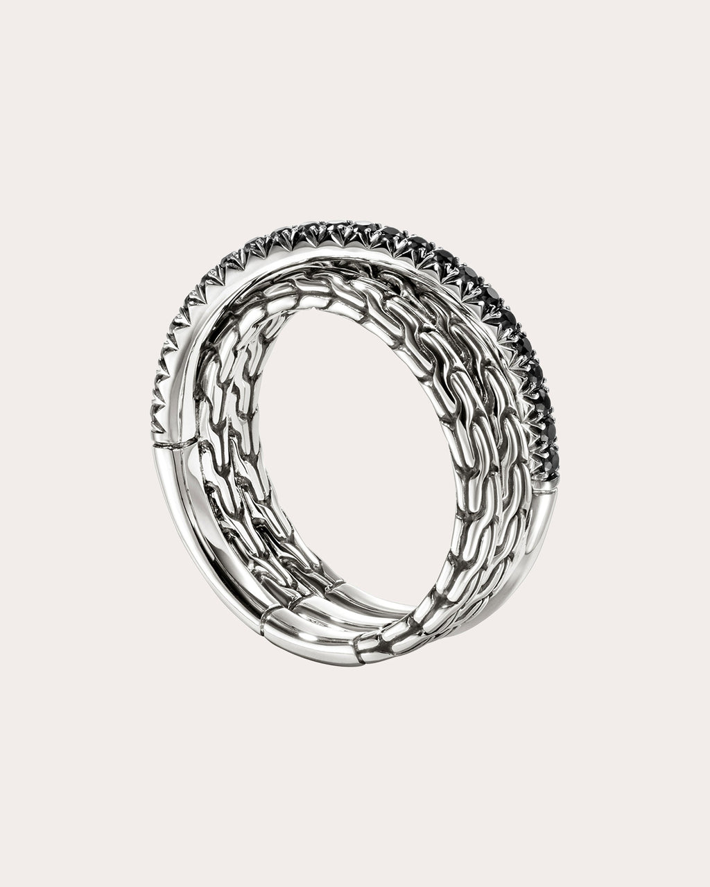 Black Sapphire JH Essential Pavé Crossover Ring