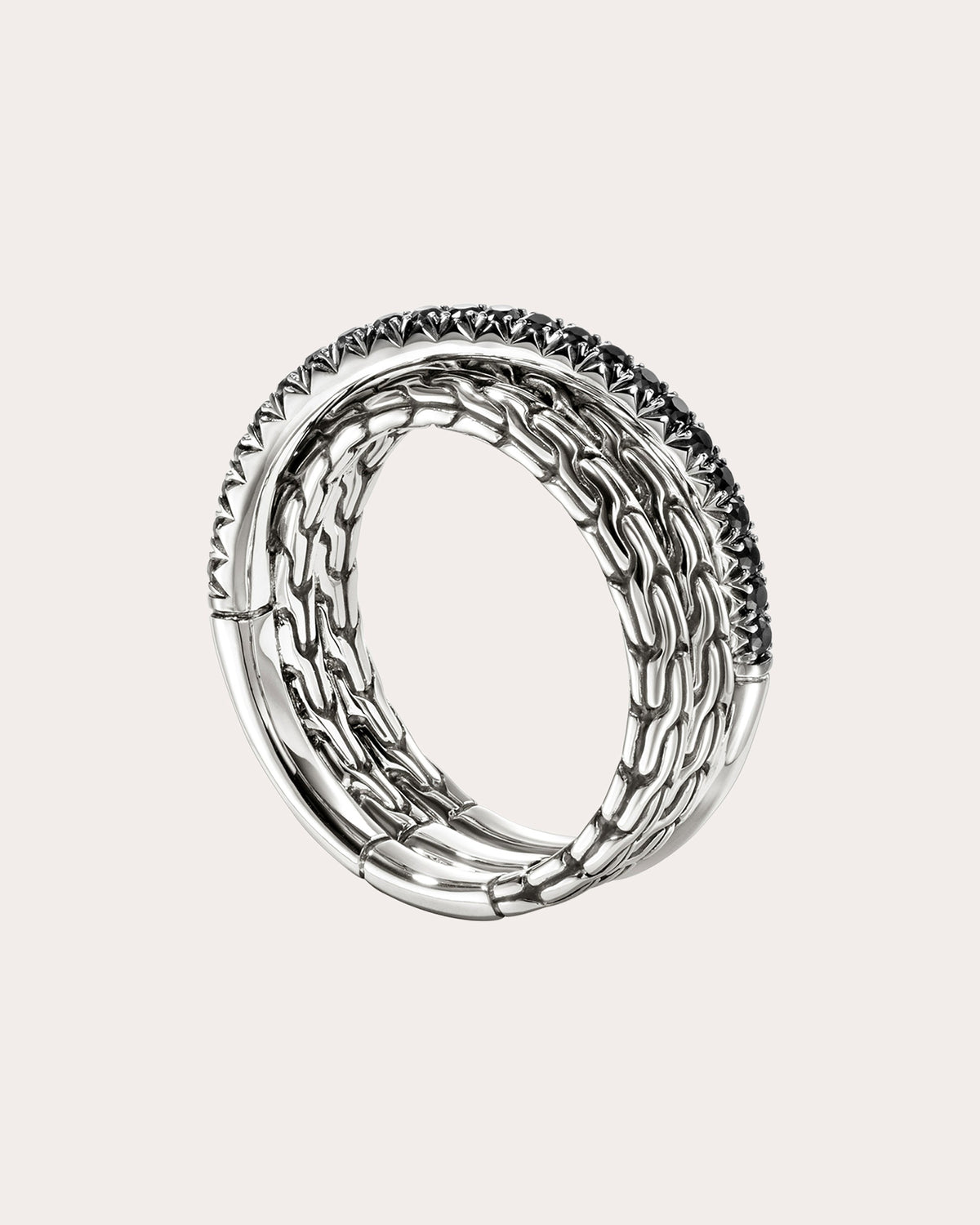 Black Sapphire JH Essential Pavé Crossover Ring