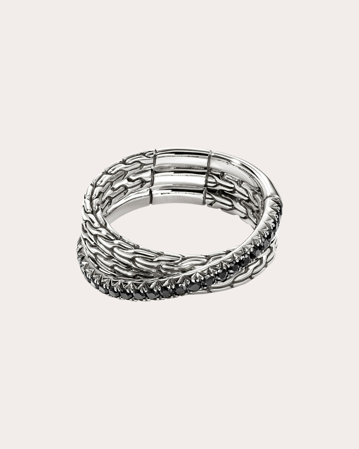 Black Sapphire JH Essential Pavé Crossover Ring