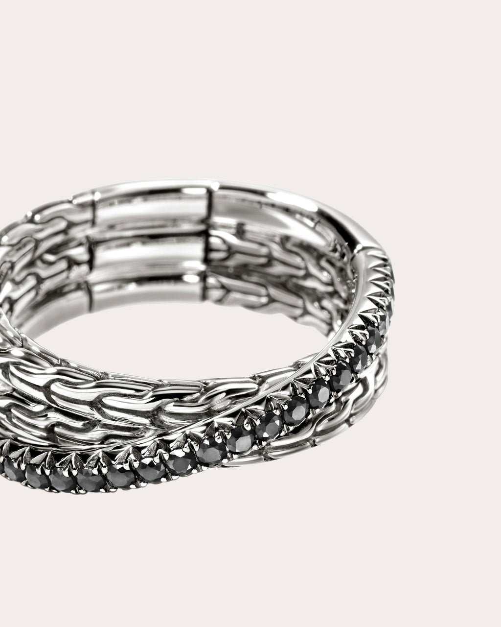 Black Sapphire JH Essential Pavé Crossover Ring