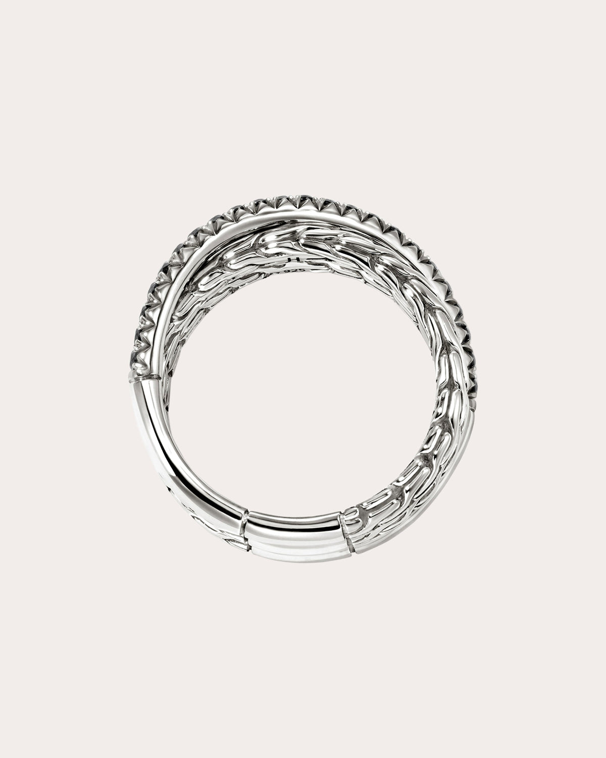 Black Sapphire JH Essential Pavé Crossover Ring