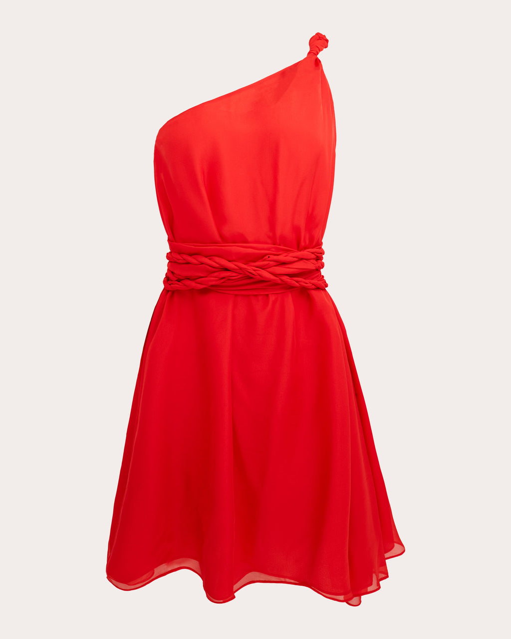 Rodite Silk Chiffon Asymmetric Mini Dress