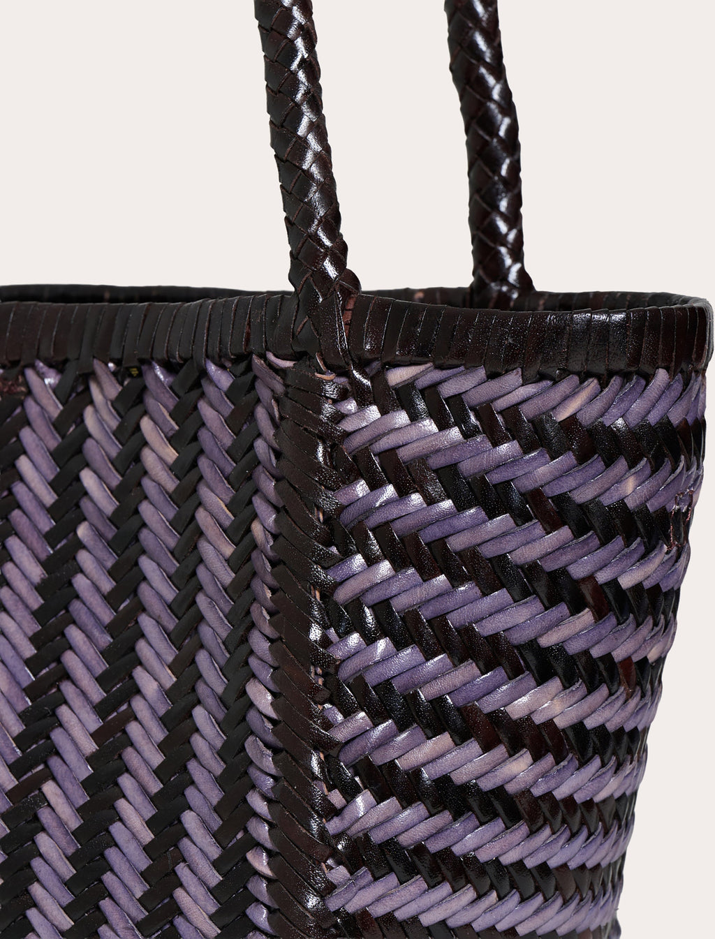 Ruby Stripe Woven Leather Tote Bag