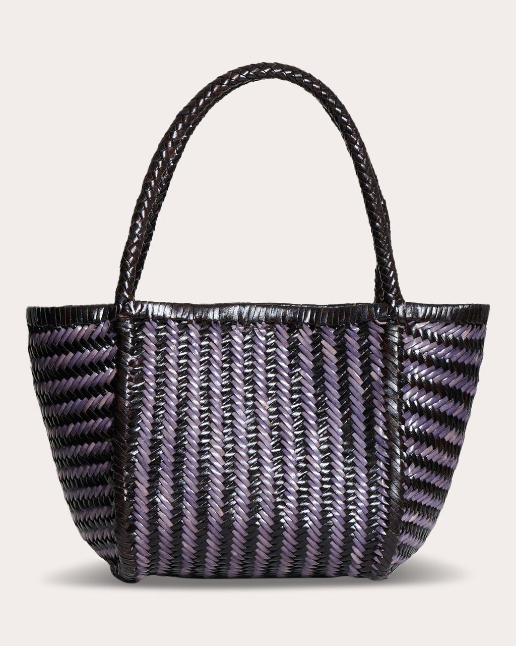 Ruby Stripe Woven Leather Tote Bag