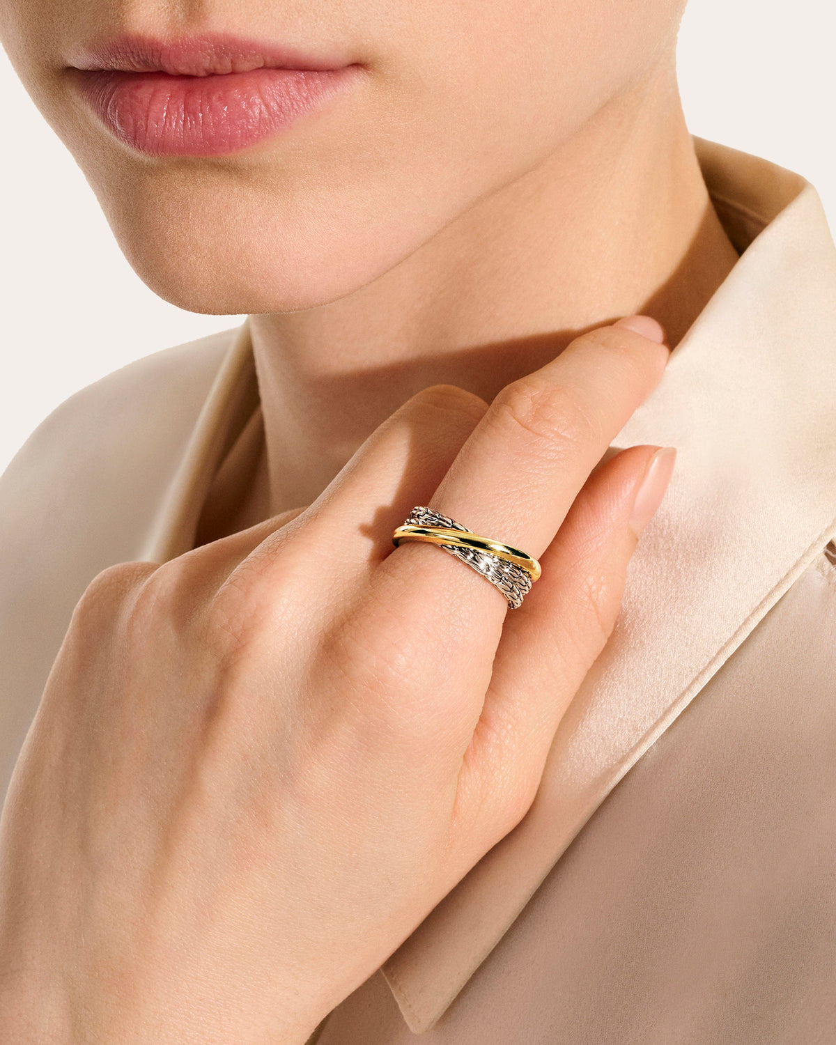 Two-Tone JH Essential Crossover Ring