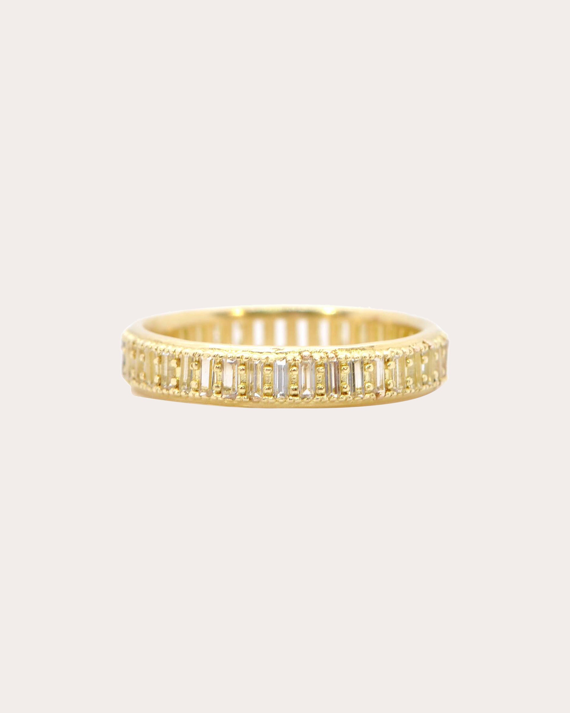 White Sapphire & 18k Gold Sueno Band Ring