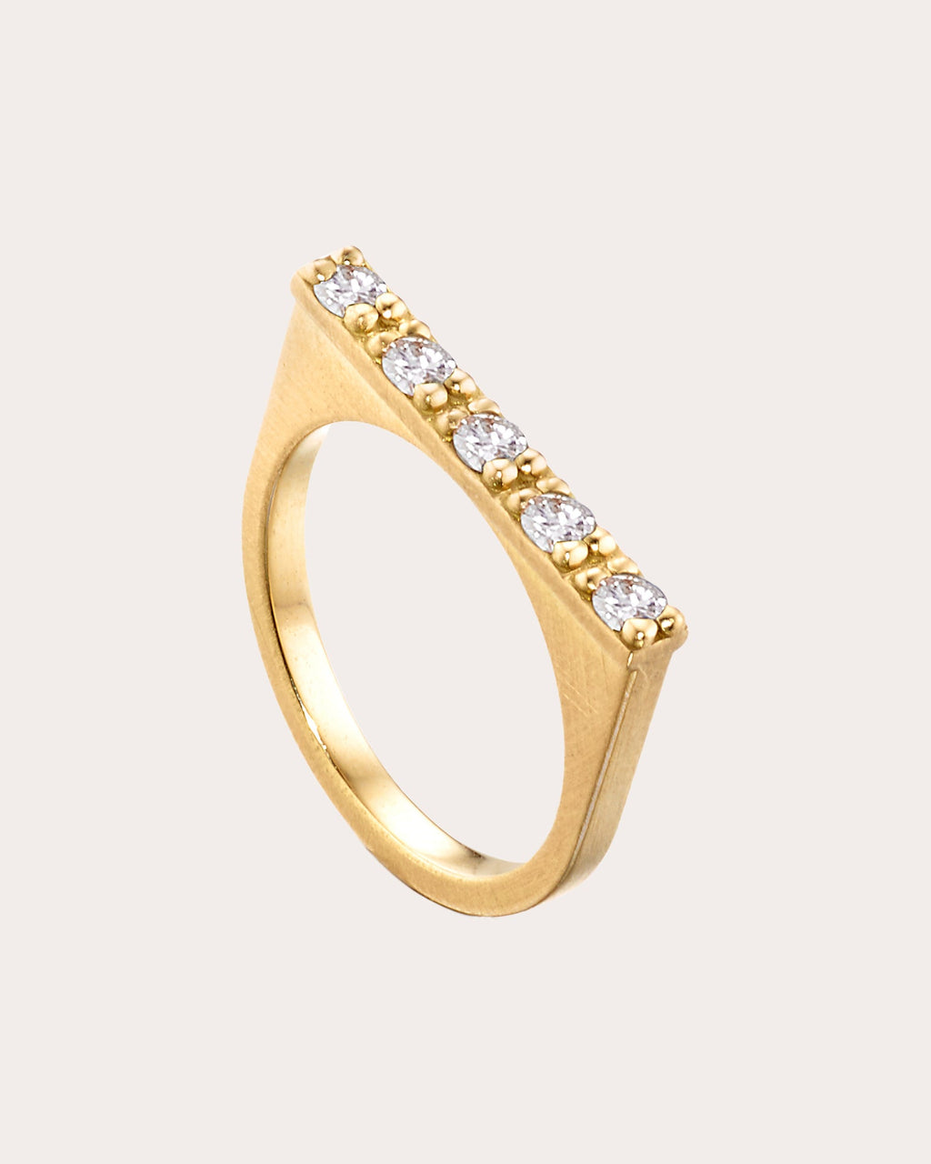 Diamond & 18k Gold Circle of 5ths Bar Ring