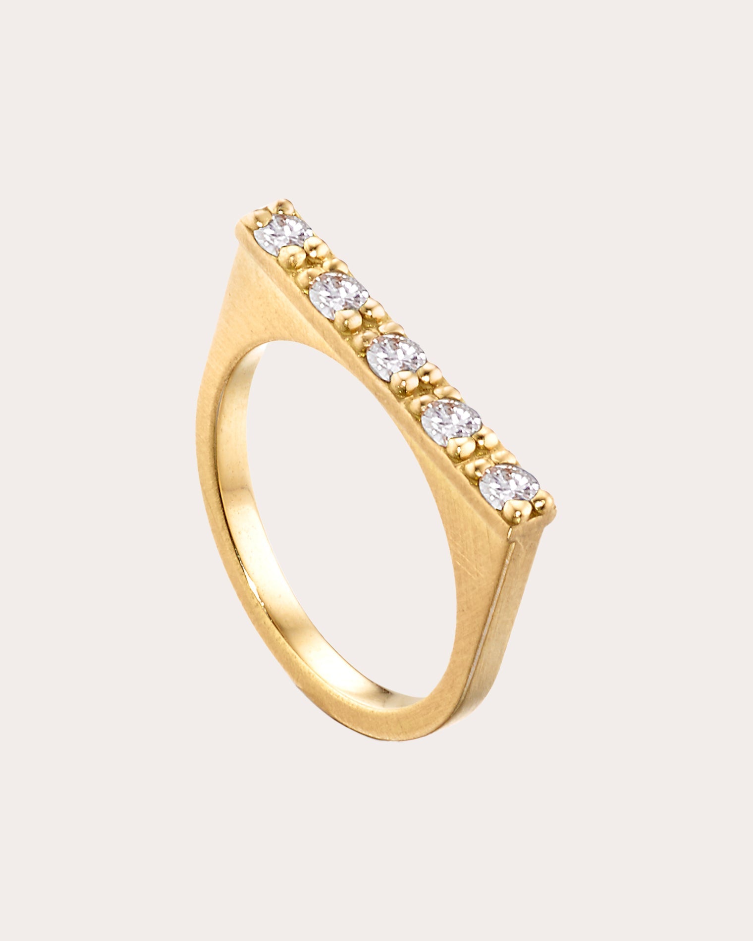 Diamond & 18k Gold Circle of 5ths Bar Ring