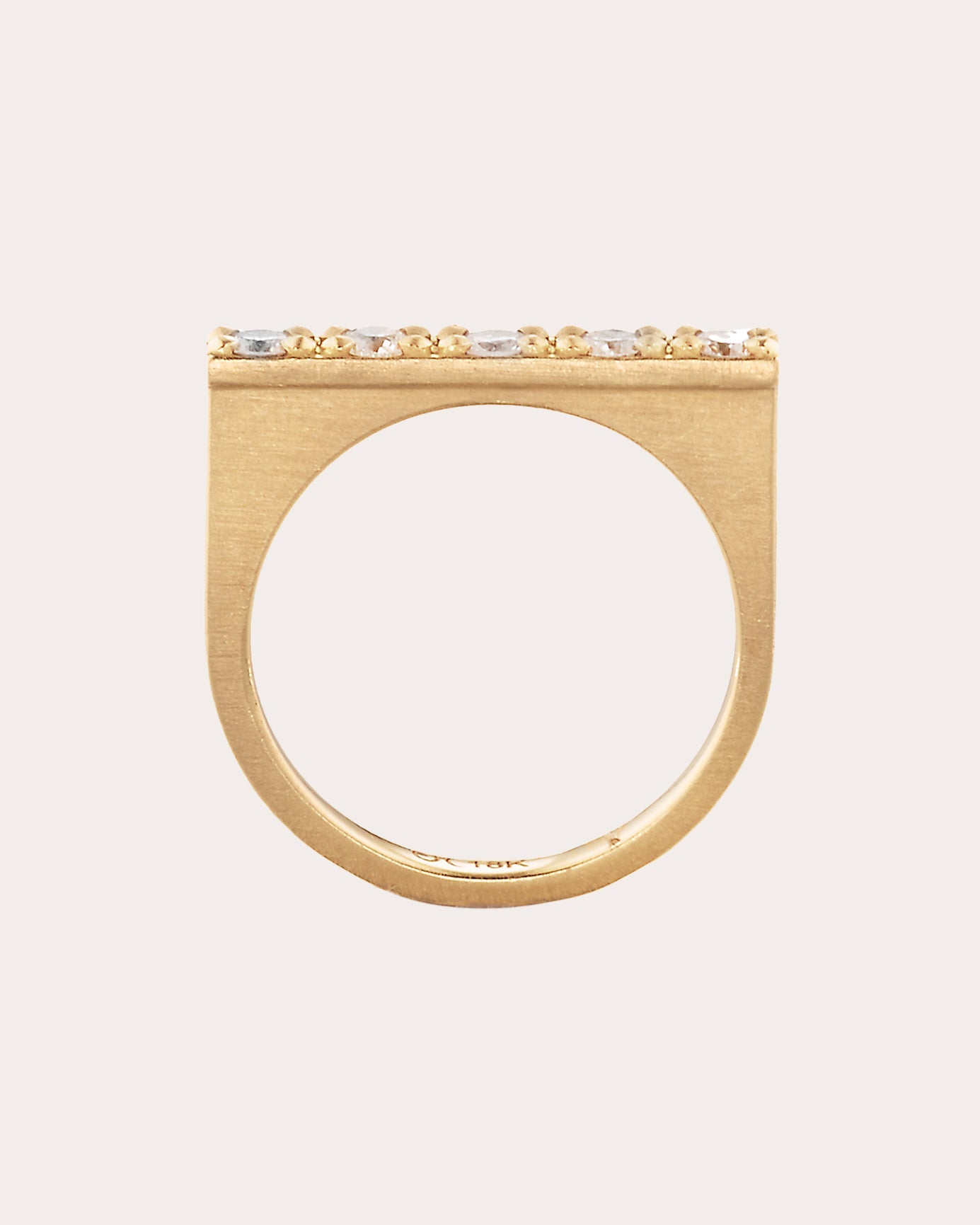 Diamond & 18k Gold Circle of 5ths Bar Ring