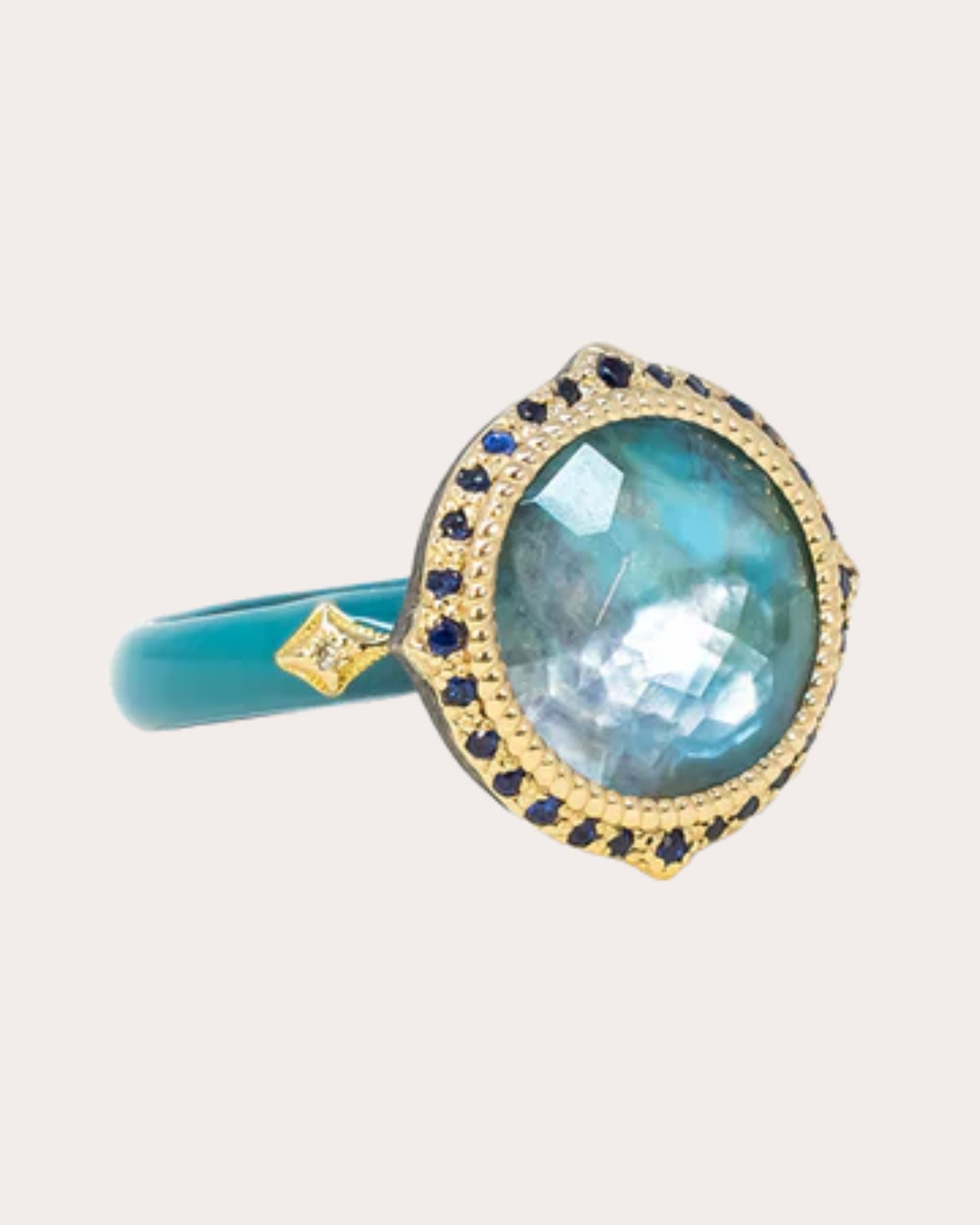 Peruvian Opal & Diamond 18k Gold Crivelli Ring