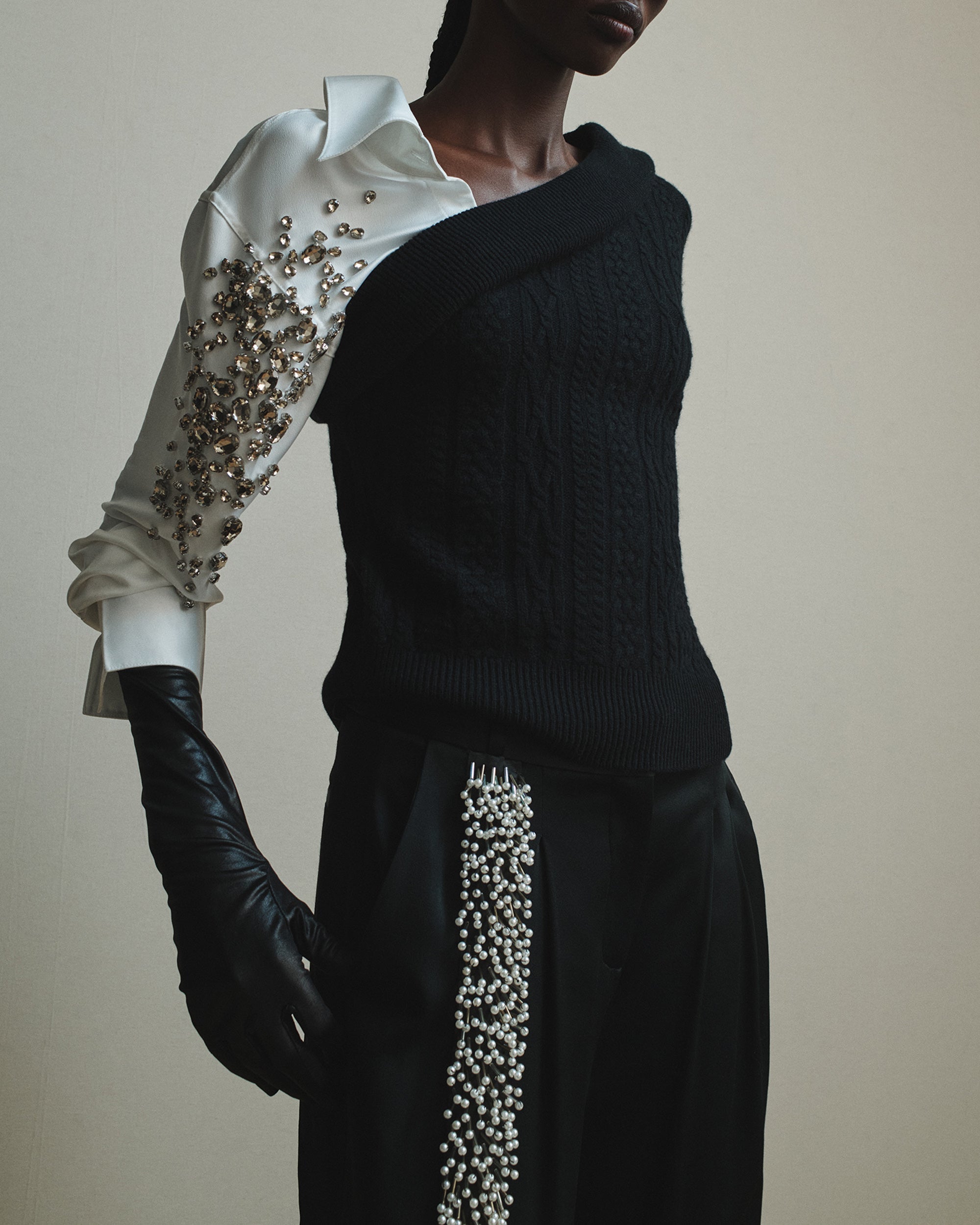 Stefan Embellished Satin-Crepe Pants