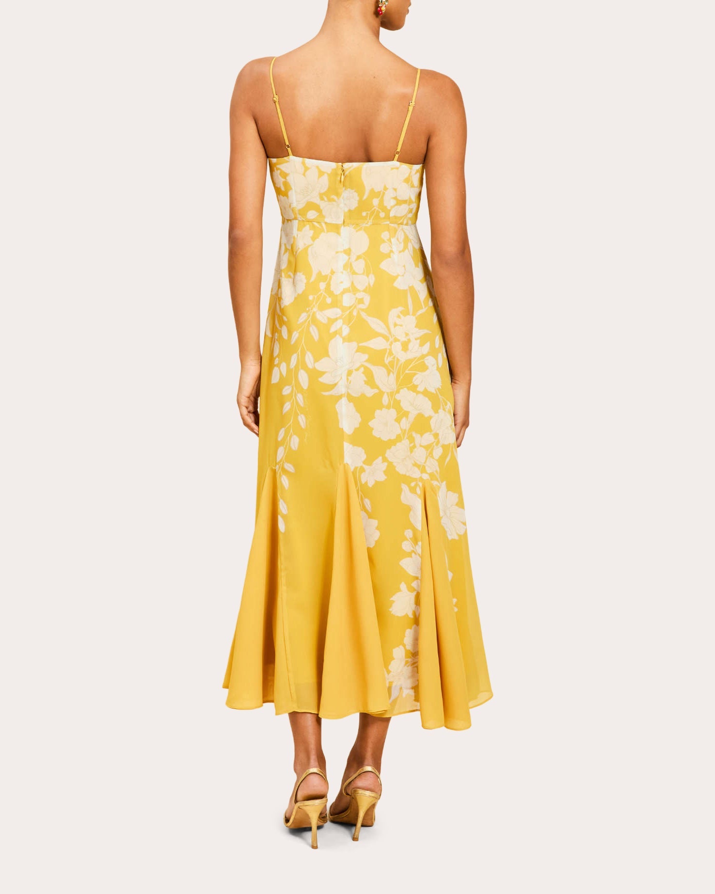 Reverie Floral Chiffon Godet Scarf Maxi Dress
