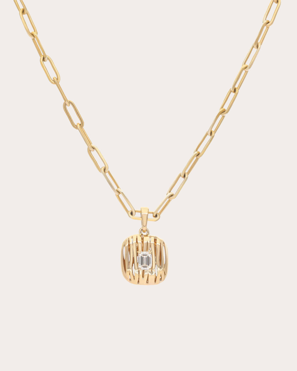 Diamond & 14k Gold Rivulet Promise Charm Necklace